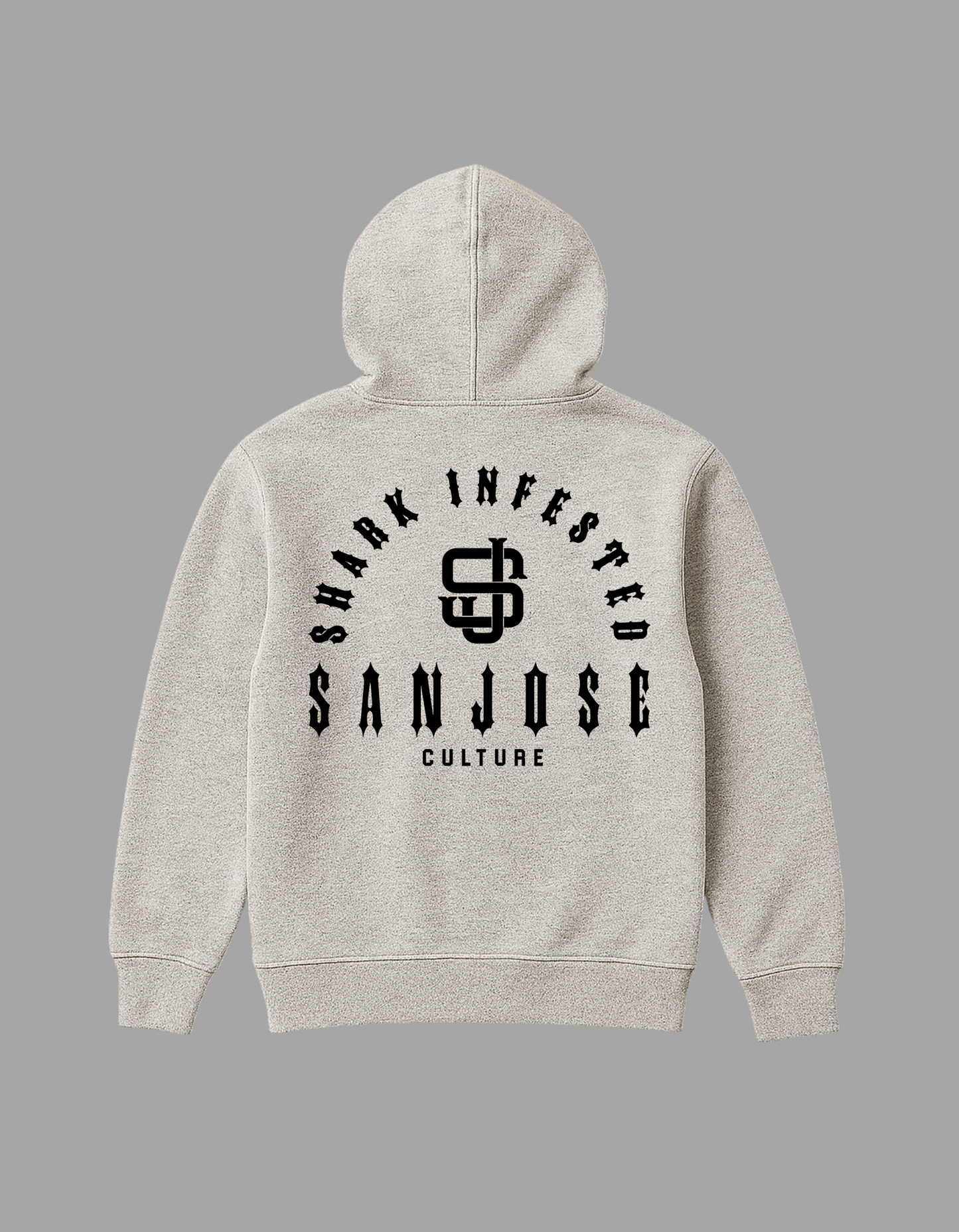 Shark Infested SJC Hoodie Athletic Gray